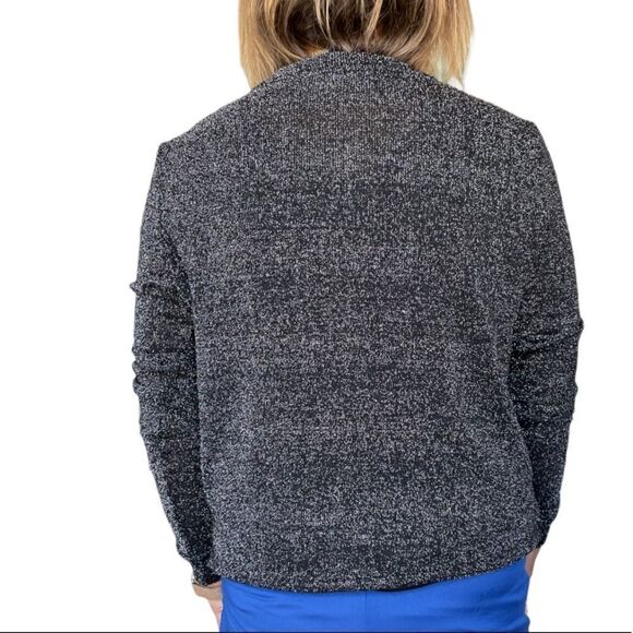 BLACK METALLIC CROP SWEATER - Picture 4 of 5